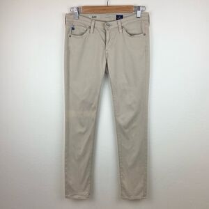 AG ‘The Stilt Cigarette Leg’ Cream Suede Pant